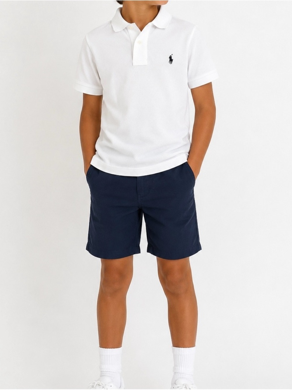 Kids Polo by Ralph Lauren White Polo with Navy Pony